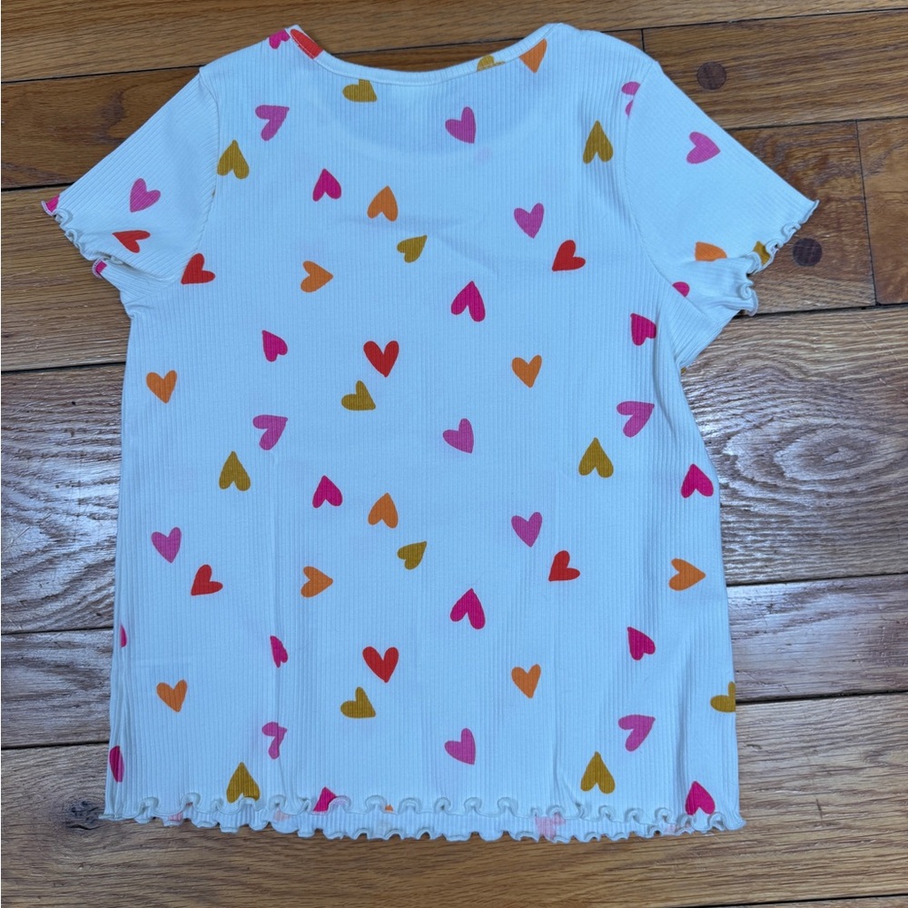 NWT Sz L 10 - 12 Plus CAT & JACK Heart Pattern Kids Shirt NEW Tee